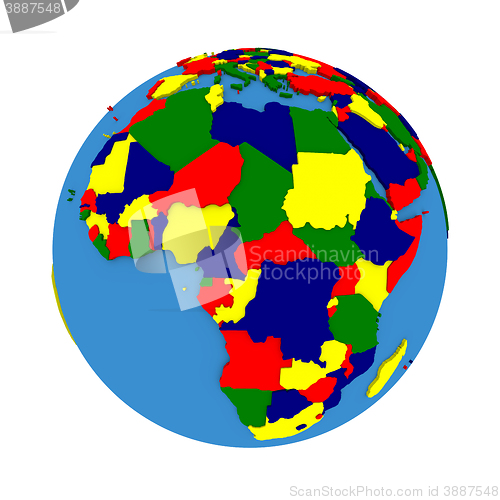 Image of Africa on political model of Earth