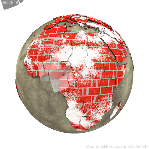 Image of Africa on brick wall Earth