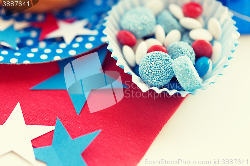 Image of candies with star decoration on independence day