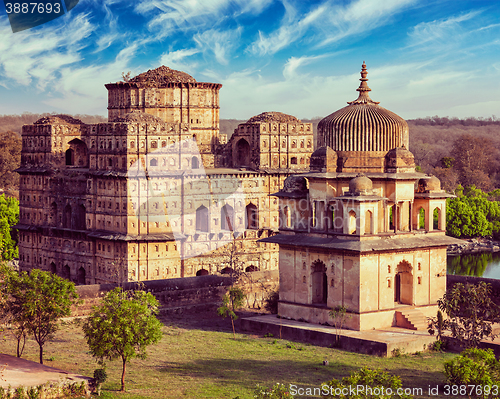 Image of Royal cenotaphs of Orchha, India