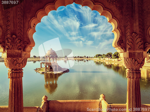 Image of Indian landmark Gadi Sagar in Rajasthan