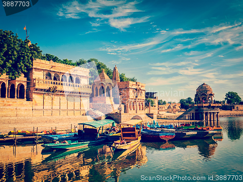 Image of Gadi Sagar - artificial lake. Jaisalmer, Rajasthan, India