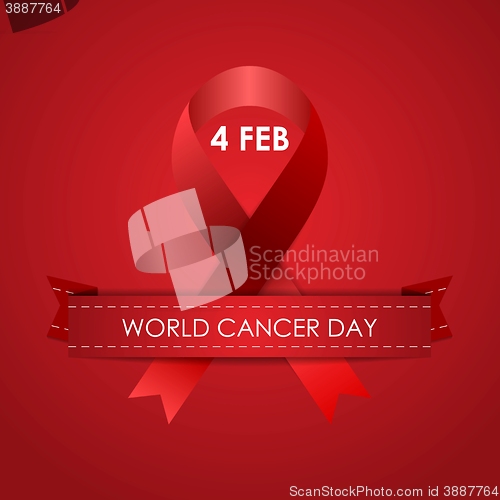 Image of World Cancer Day background with ribbon