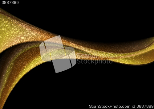 Image of Golden glitter wave on black background