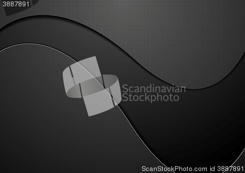 Image of Black concept wavy background