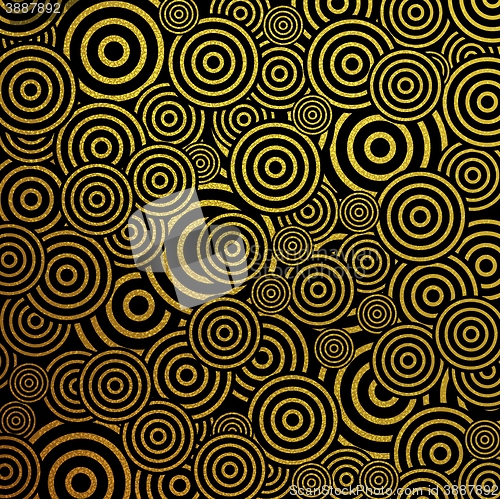 Image of Gold glitter circles pattern vector background
