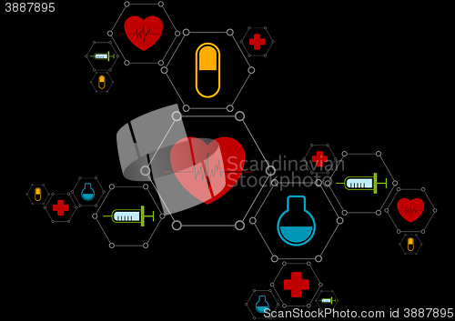 Image of Abstract health background with medical icons