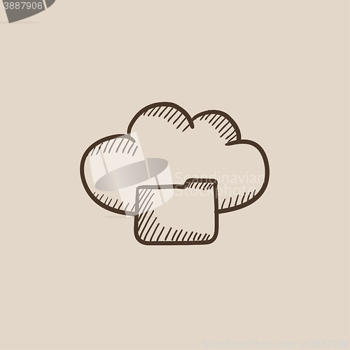 Image of Cloud computing sketch icon.