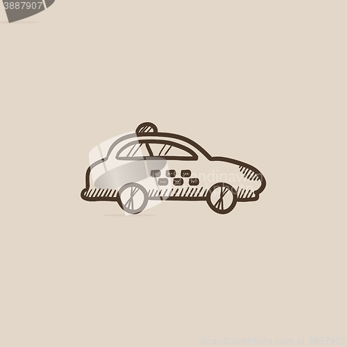 Image of Taxi car sketch icon.