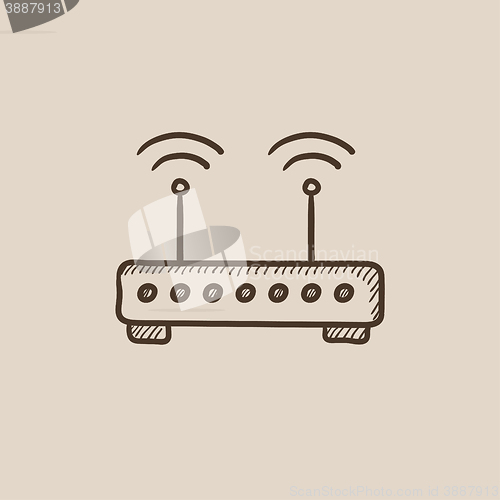 Image of Wireless router sketch icon.