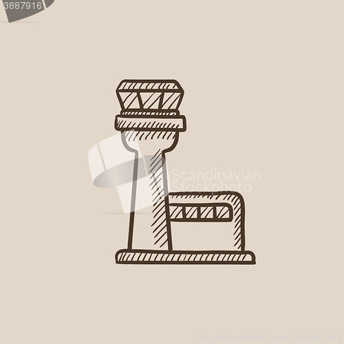 Image of Flight control tower sketch icon.