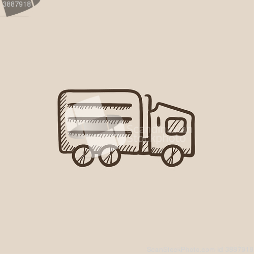 Image of Delivery truck sketch icon.