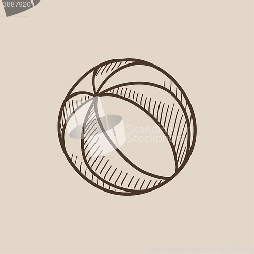 Image of Beach ball sketch icon.