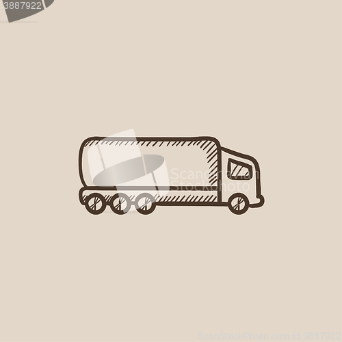 Image of Delivery truck sketch icon.