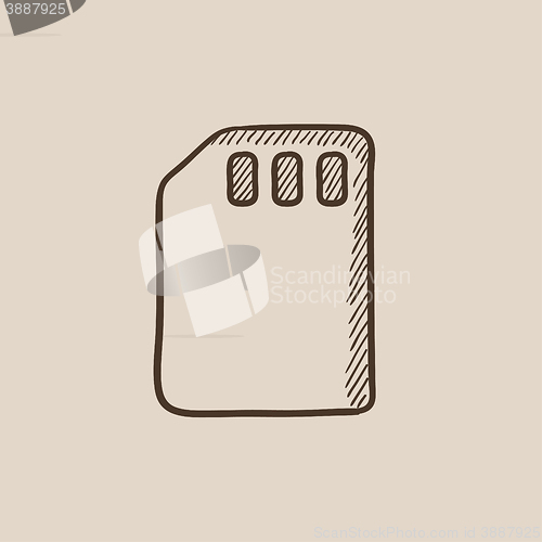 Image of Sim card sketch icon.