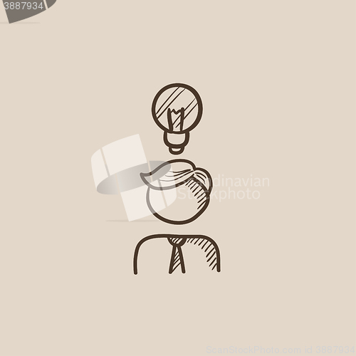 Image of Businessman with idea sketch icon.