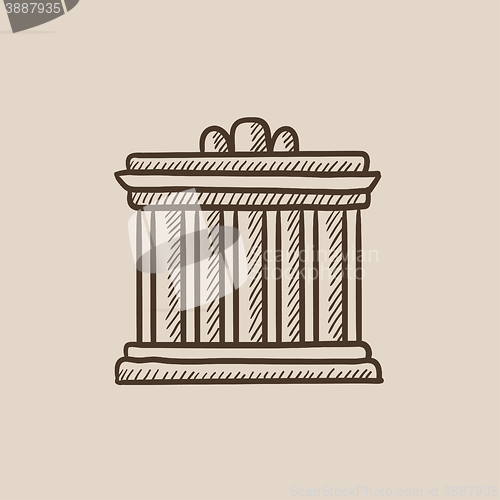 Image of Acropolis of Athens sketch icon.