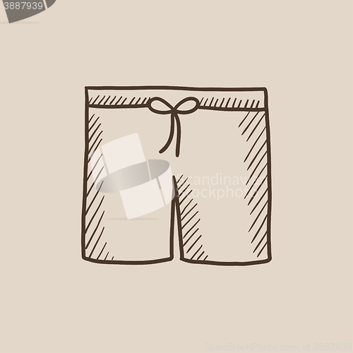 Image of Swimming trunks sketch icon.