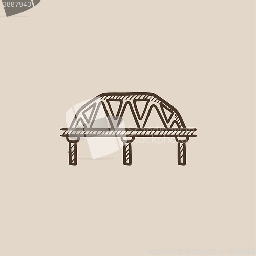 Image of Rail way bridge sketch icon.