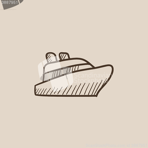 Image of Cruise ship sketch icon.