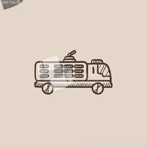 Image of Fire truck sketch icon.