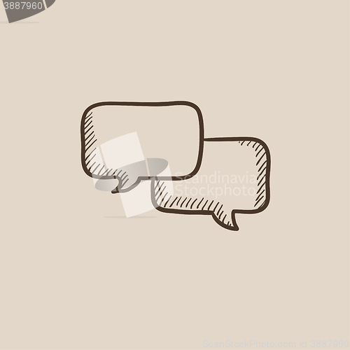 Image of Speech squares sketch icon.