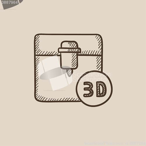 Image of Tree D printing sketch icon.