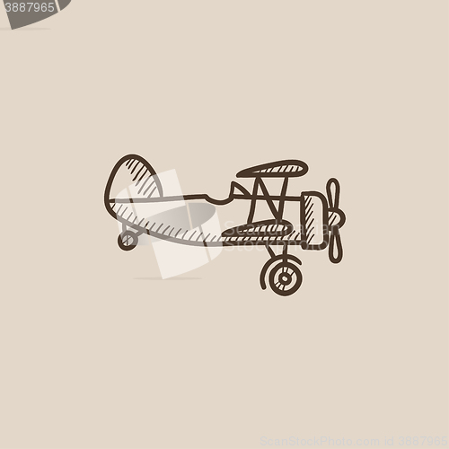 Image of Propeller plane sketch icon.