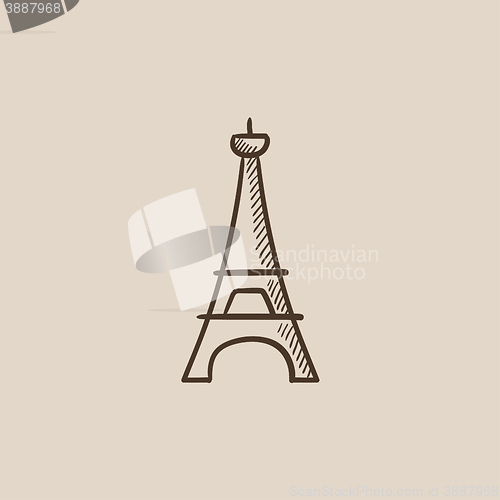 Image of Eiffel Tower sketch icon.