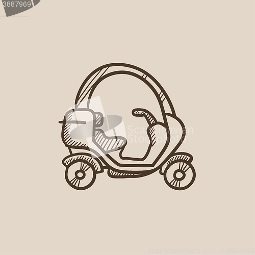 Image of Rickshaw sketch icon.