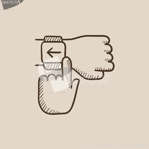 Image of Smartwatch sketch icon.
