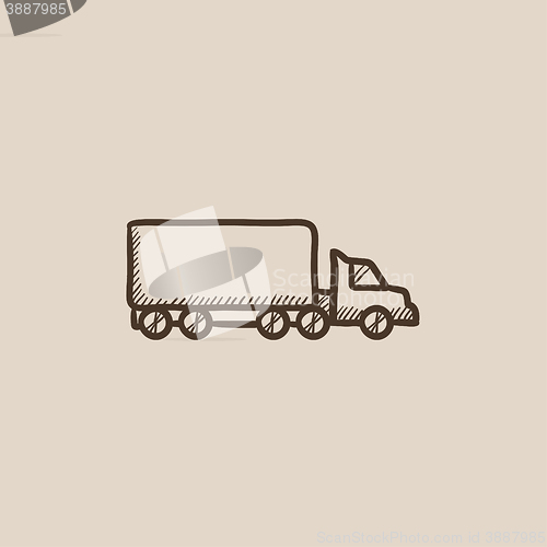 Image of Delivery truck sketch icon.