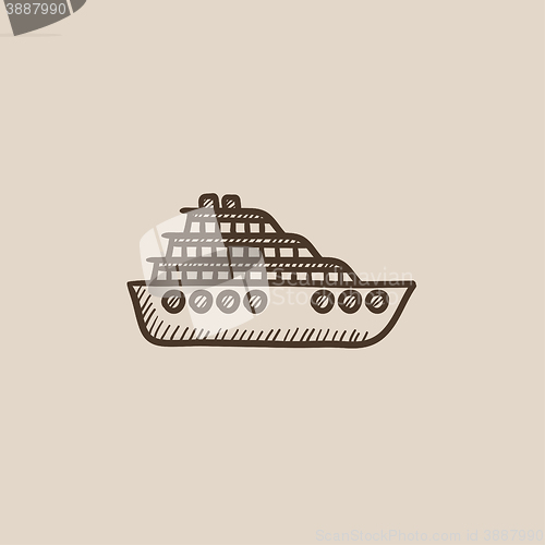 Image of Cruise ship sketch icon.