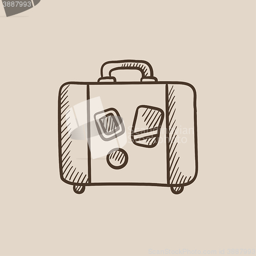 Image of Suitcase sketch icon.