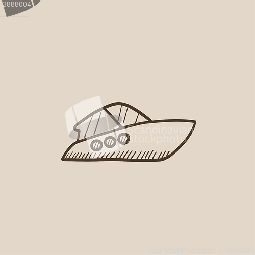 Image of Speedboat sketch icon.