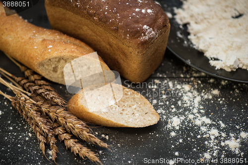 Image of Bread composition with wheats