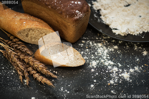 Image of Bread composition with wheats