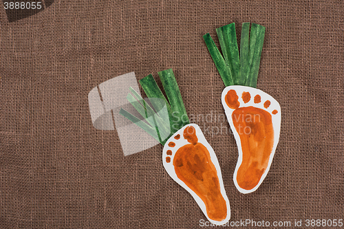 Image of handmade foot-shaped carrot 