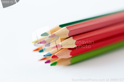 Image of close up of crayons or color pencils