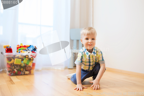 Image of happy little baby boy at home