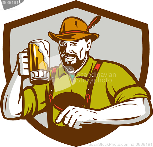 Image of Oktoberfest Bavarian Beer Drinker Shield Retro