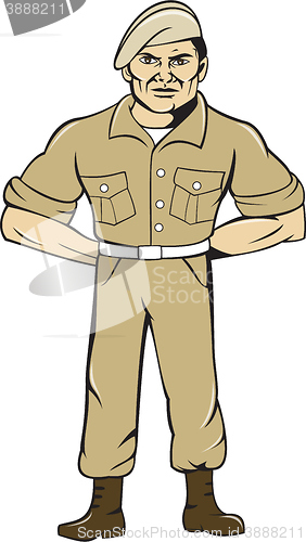 Image of Ranger Standing Attention Cartoon