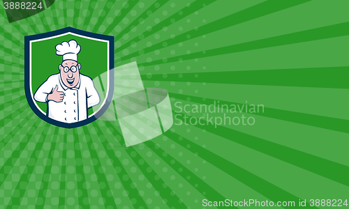Image of Business card Chef Cook Thumbs Up Crest Cartoon
