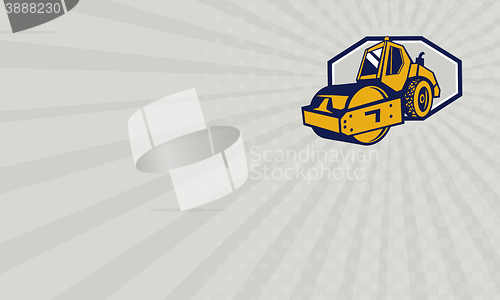 Image of Business card Flat Drum Road Roller Retro