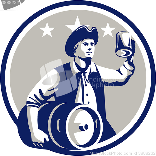 Image of American Patriot Carry Beer Keg Circle Retro