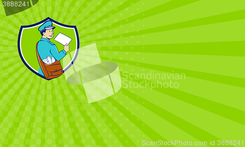 Image of Business card Mailman Deliver Letter Crest Cartoon