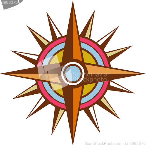 Image of Vintage Compass Star Isolated Retro