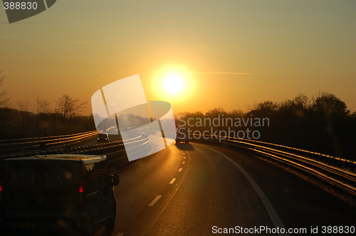 Image of driving in sunrise