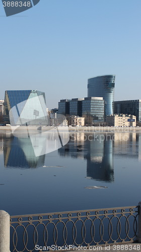 Image of  Modern Architecture of St. Petersburg reflected in water