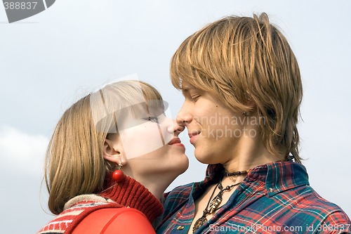 Image of Portrait of the young couple outdoor 2